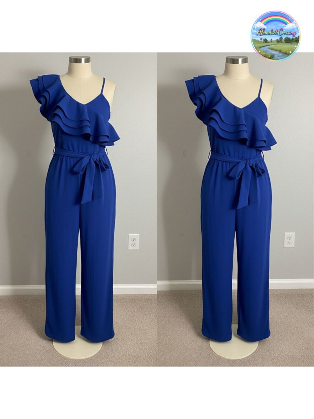 Women's One Piece Jumpsuit Sleeveless V-Neck Ruffle Wide Leg Party Romper